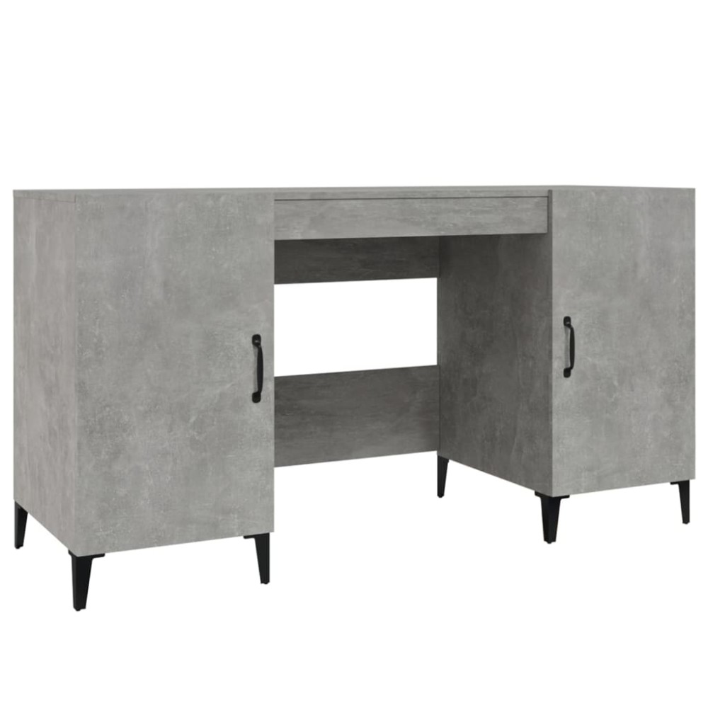 vidaXL Birou, gri beton, 140x50x75 cm, lemn compozit
