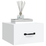 vidaXL Noptiere de perete, 2 buc., alb, 35x35x20 cm
