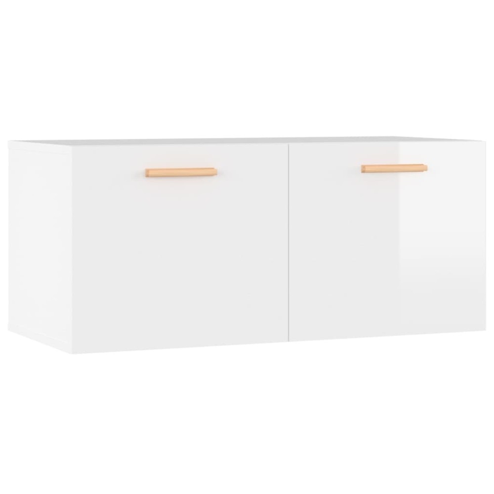 vidaXL Dulap de perete, alb extralucios, 80x35x36,5 cm, lemn compozit