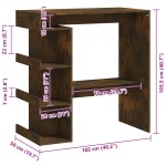vidaXL Masă de bar cu raft depozitare stejar afumat 100x50x101,5cm PAL