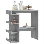 vidaXL Masă bar cu raft de depozitare stejar sonoma gri 100x50x101,5cm vidaXL Masă bar cu raft de depozitare stejar sonoma gri 100x50x101,5cm