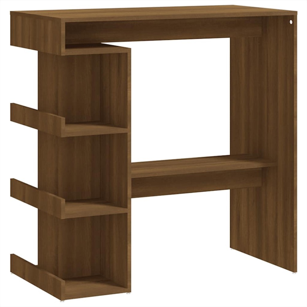 vidaXL Masă de bar cu raft depozitare stejar maro 100x50x101,5 cm PAL