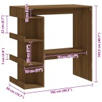 vidaXL Masă de bar cu raft depozitare stejar maro 100x50x101,5 cm PAL