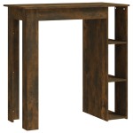 vidaXL Masă de bar cu raft, stejar afumat, 102x50x103,5 cm, PAL