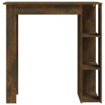 vidaXL Masă de bar cu raft, stejar afumat, 102x50x103,5 cm, PAL