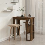 vidaXL Masă de bar cu raft, stejar afumat, 102x50x103,5 cm, PAL