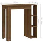 vidaXL Masă de bar cu raft, stejar maro, 102x50x103,5 cm, PAL