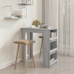 vidaXL Masă de bar cu raft stejar sonoma gri 102x50x103,5 cm PAL vidaXL Masă de bar cu raft stejar sonoma gri 102x50x103,5 cm PAL