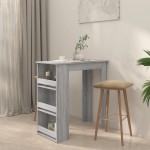 vidaXL Masă de bar cu raft stejar sonoma gri 102x50x103,5 cm PAL vidaXL Masă de bar cu raft stejar sonoma gri 102x50x103,5 cm PAL