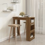 vidaXL Masă de bar cu raft, stejar maro, 102x50x103,5 cm, PAL