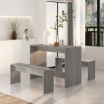 vidaXL Set mobilier de bucătărie, 3 piese, stejar sonoma gri, PAL vidaXL Set mobilier de bucătărie, 3 piese, stejar sonoma gri, PAL