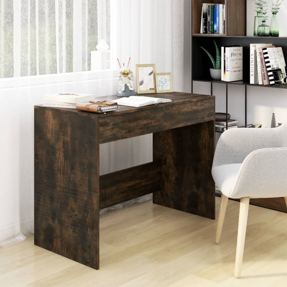 vidaXL Birou, stejar fumuriu, 101 x 50 x 76,5 cm, PAL