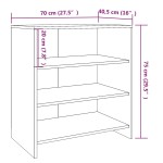 vidaXL Servantă, stejar gri sonoma, 70x40,5x75 cm, PAL vidaXL Servantă, stejar gri sonoma, 70x40,5x75 cm, PAL