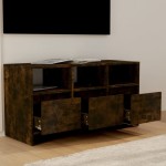 vidaXL Comodă TV, stejar fumuriu, 102x37,5x52,5 cm, lemn prelucrat vidaXL Comodă TV, stejar fumuriu, 102x37,5x52,5 cm, lemn prelucrat