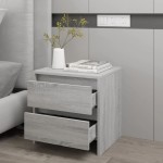vidaXL Noptieră, stejar sonoma gri, 45x34,5x44,5 cm, PAL vidaXL Noptieră, stejar sonoma gri, 45x34,5x44,5 cm, PAL