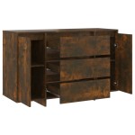 vidaXL Servantă cu 3 sertare, stejar afumat, 120x41x75 cm, PAL