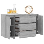 vidaXL Servantă cu 3 sertare, gri sonoma, 120x41x75 cm, PAL vidaXL Servantă cu 3 sertare, gri sonoma, 120x41x75 cm, PAL