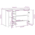 vidaXL Servantă cu 3 sertare, gri sonoma, 120x41x75 cm, PAL vidaXL Servantă cu 3 sertare, gri sonoma, 120x41x75 cm, PAL