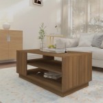 vidaXL Măsuță de cafea, stejar maro, 102x55x43 cm, lemn prelucrat vidaXL Măsuță de cafea, stejar maro, 102x55x43 cm, lemn prelucrat