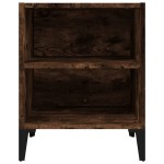 vidaXL Noptieră cu picioare din metal, stejar afumat, 40x30x50 cm vidaXL Noptieră cu picioare din metal, stejar afumat, 40x30x50 cm