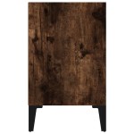 vidaXL Noptieră cu picioare din metal, stejar afumat, 40x30x50 cm vidaXL Noptieră cu picioare din metal, stejar afumat, 40x30x50 cm
