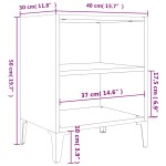 vidaXL Noptieră cu picioare din metal, stejar afumat, 40x30x50 cm vidaXL Noptieră cu picioare din metal, stejar afumat, 40x30x50 cm