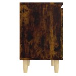 vidaXL Noptieră cu picioare din lemn masiv, stejar fumuriu, 40x30x50cm vidaXL Noptieră cu picioare din lemn masiv, stejar fumuriu, 40x30x50cm