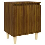 vidaXL Noptieră cu picioare din lemn masiv, stejar maro, 40x30x50 cm vidaXL Noptieră cu picioare din lemn masiv, stejar maro, 40x30x50 cm