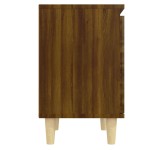 vidaXL Noptieră cu picioare din lemn masiv, stejar maro, 40x30x50 cm vidaXL Noptieră cu picioare din lemn masiv, stejar maro, 40x30x50 cm