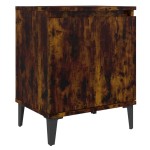 vidaXL Noptieră cu picioare din metal, stejar afumat, 40x30x50 cm vidaXL Noptieră cu picioare din metal, stejar afumat, 40x30x50 cm