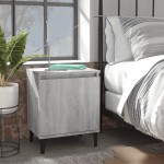 vidaXL Noptiere cu picioare metalice, sonoma gri, 40x30x50 cm