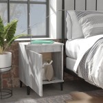 vidaXL Noptiere cu picioare metalice, sonoma gri, 40x30x50 cm