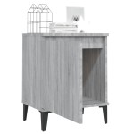 vidaXL Noptiere cu picioare metalice, sonoma gri, 40x30x50 cm