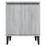 vidaXL Noptiere cu picioare metalice, sonoma gri, 40x30x50 cm