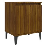 vidaXL Noptieră cu picioare din metal, stejar maro, 40x30x50 cm vidaXL Noptieră cu picioare din metal, stejar maro, 40x30x50 cm