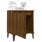 vidaXL Noptieră cu picioare din metal, stejar maro, 40x30x50 cm vidaXL Noptieră cu picioare din metal, stejar maro, 40x30x50 cm