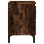 vidaXL Noptieră cu picioare din metal, stejar afumat, 40x35x50 cm vidaXL Noptieră cu picioare din metal, stejar afumat, 40x35x50 cm