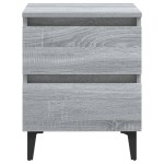vidaXL Noptieră cu picioare din metal, gri sonoma, 40x35x50 cm vidaXL Noptieră cu picioare din metal, gri sonoma, 40x35x50 cm