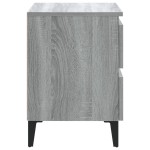vidaXL Noptieră cu picioare din metal, gri sonoma, 40x35x50 cm vidaXL Noptieră cu picioare din metal, gri sonoma, 40x35x50 cm