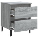 vidaXL Noptieră cu picioare din metal, gri sonoma, 40x35x50 cm vidaXL Noptieră cu picioare din metal, gri sonoma, 40x35x50 cm