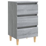 vidaXL Noptieră cu picioare din lemn masiv, sonoma gri, 40x35x69 cm vidaXL Noptieră cu picioare din lemn masiv, sonoma gri, 40x35x69 cm