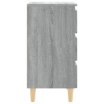 vidaXL Noptieră cu picioare din lemn masiv, sonoma gri, 40x35x69 cm vidaXL Noptieră cu picioare din lemn masiv, sonoma gri, 40x35x69 cm