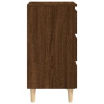 vidaXL Noptieră cu picioare din lemn masiv, stejar maro, 40x35x69 cm vidaXL Noptieră cu picioare din lemn masiv, stejar maro, 40x35x69 cm