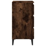 vidaXL Noptieră cu picioare din metal, stejar afumat, 40x35x69 cm vidaXL Noptieră cu picioare din metal, stejar afumat, 40x35x69 cm