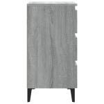 vidaXL Noptieră cu picioare metalice, gri sonoma, 40x35x69 cm