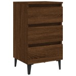 vidaXL Noptieră cu picioare din metal, stejar maro, 40x35x69 cm vidaXL Noptieră cu picioare din metal, stejar maro, 40x35x69 cm