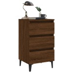 vidaXL Noptieră cu picioare din metal, stejar maro, 40x35x69 cm vidaXL Noptieră cu picioare din metal, stejar maro, 40x35x69 cm