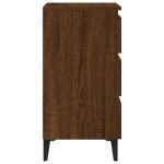 vidaXL Noptieră cu picioare din metal, stejar maro, 40x35x69 cm vidaXL Noptieră cu picioare din metal, stejar maro, 40x35x69 cm