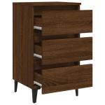 vidaXL Noptieră cu picioare din metal, stejar maro, 40x35x69 cm vidaXL Noptieră cu picioare din metal, stejar maro, 40x35x69 cm