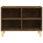vidaXL Comodă TV, picioare lemn masiv, stejar afumat, 69,5x30x50 cm vidaXL Comodă TV, picioare lemn masiv, stejar afumat, 69,5x30x50 cm